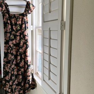 Amuse Society Black Floral Midi Dress